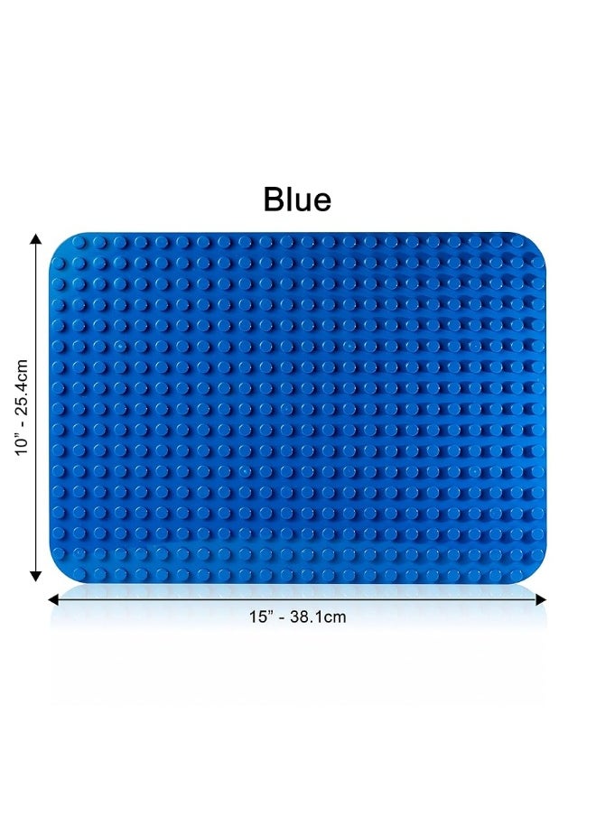 Apostrophe Games Apostrophe Games Building Block Base Plates for Large Blocks 15 x 10 Blue Baseplate Compatible with Major Brands STEM Learning ages 3  - Image 2