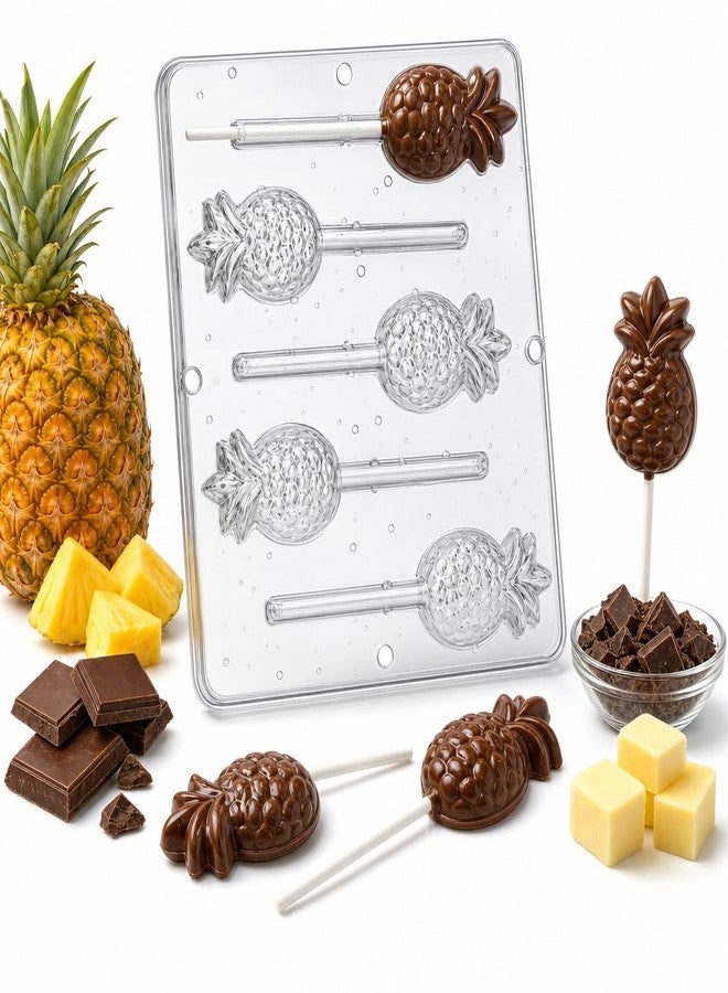 Lollipops Pineapple Lollipop Chocolate Candy Mold 271, 5 Cavities, 1.5" x 3", Food Preparation Mold - Image 3
