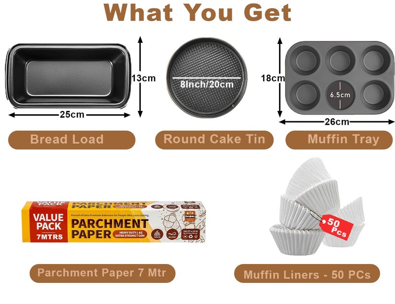 PureBake قوالب كعك معتمدة من SGS عالية الجودة | صينية كعك 8 بوصة - قاعدة قابلة للإزالة مطلية بتفلون، صواني كعك غير لاصقة/مقالي/صواني للاستخدام في الميكروويف، الفرن وأدوات الخبز، باللون الأسود - Image 2