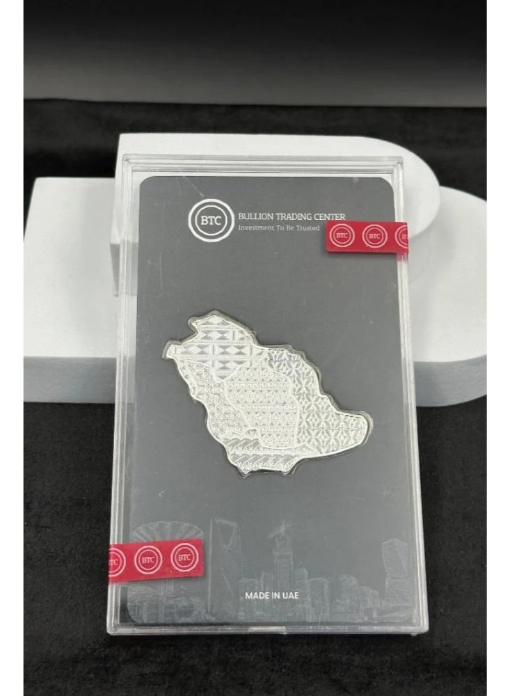 BTC 50 Grams Saudi Arabia Map Silver Bar - Image 2
