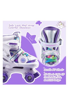 Y&D Girls Roller Skates for Kids Children todders Beginner 4 Size Adjustable for Ages 3-8 or 6-12 Years Old Girls with Light Up Wheels and Colorful Shoelaces  - Image 5
