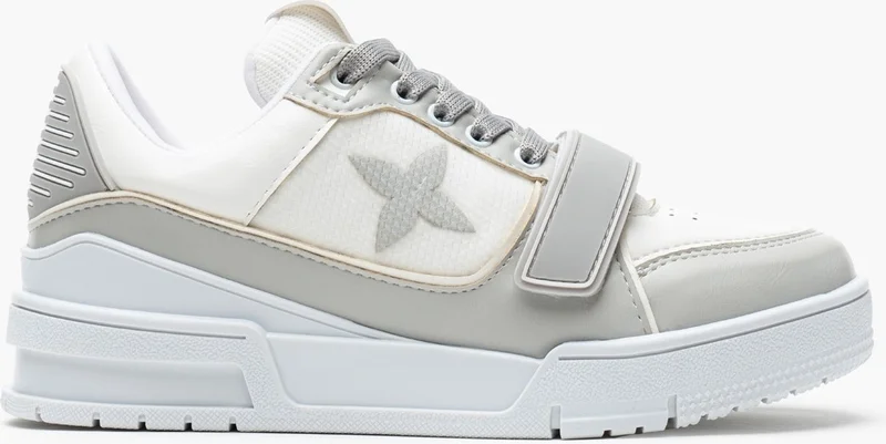 نيشانتاشي شوز Manny White Silver Detailed Thick Sole Women's Lace-Up Sports Shoes
