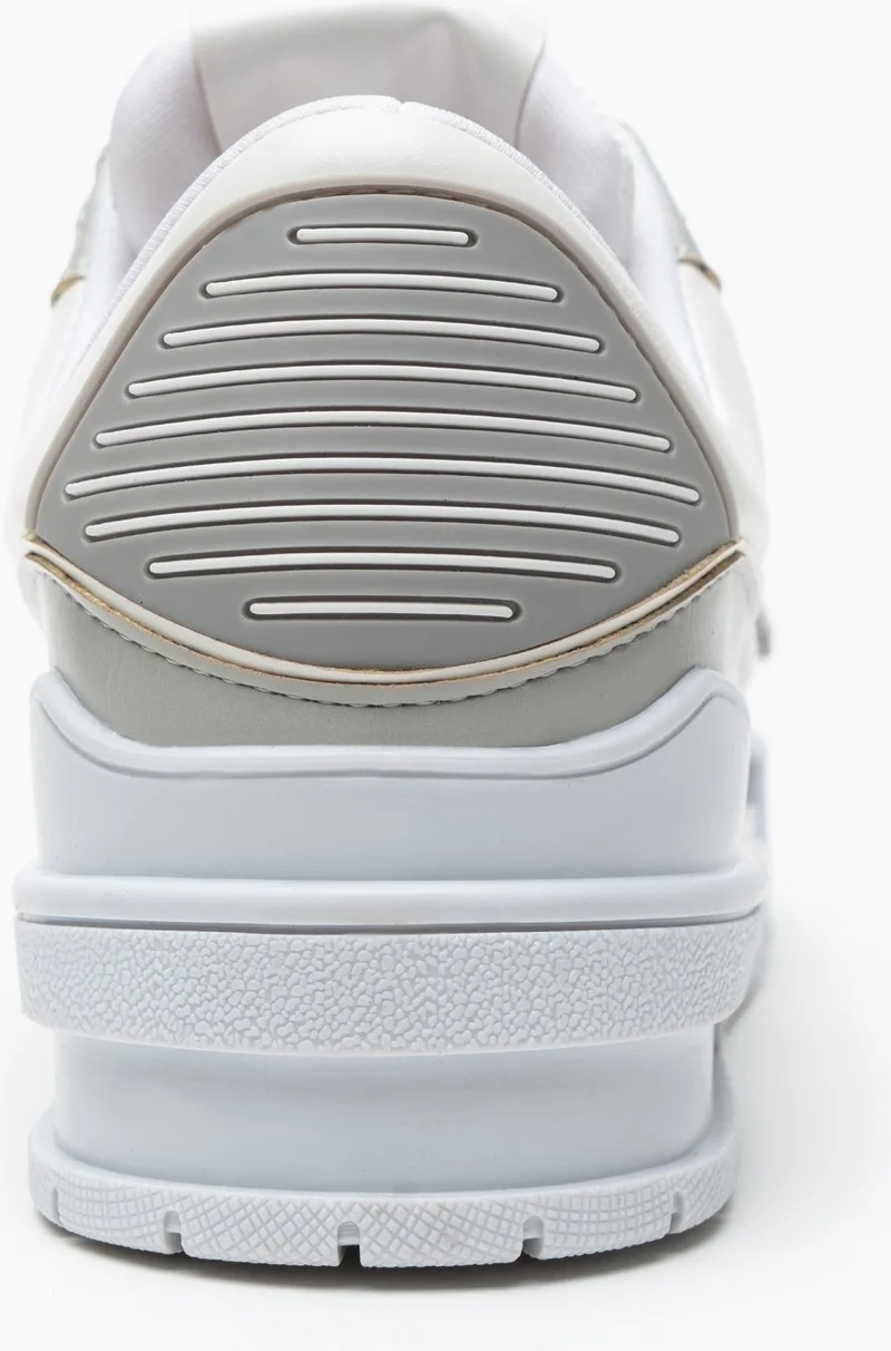 نيشانتاشي شوز Manny White Silver Detailed Thick Sole Women's Lace-Up Sports Shoes