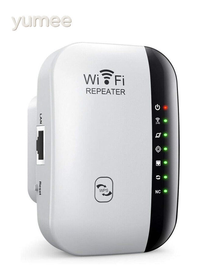 yumee WiFi Extender, WiFi Booster with 5000 Sq.Ft Coverage and 52 Devices Support, High-Speed Signal Boosting up to 300Mbps, Dual Mode & Ethernet Port for Secure Home or Office Connectivity - Image 1