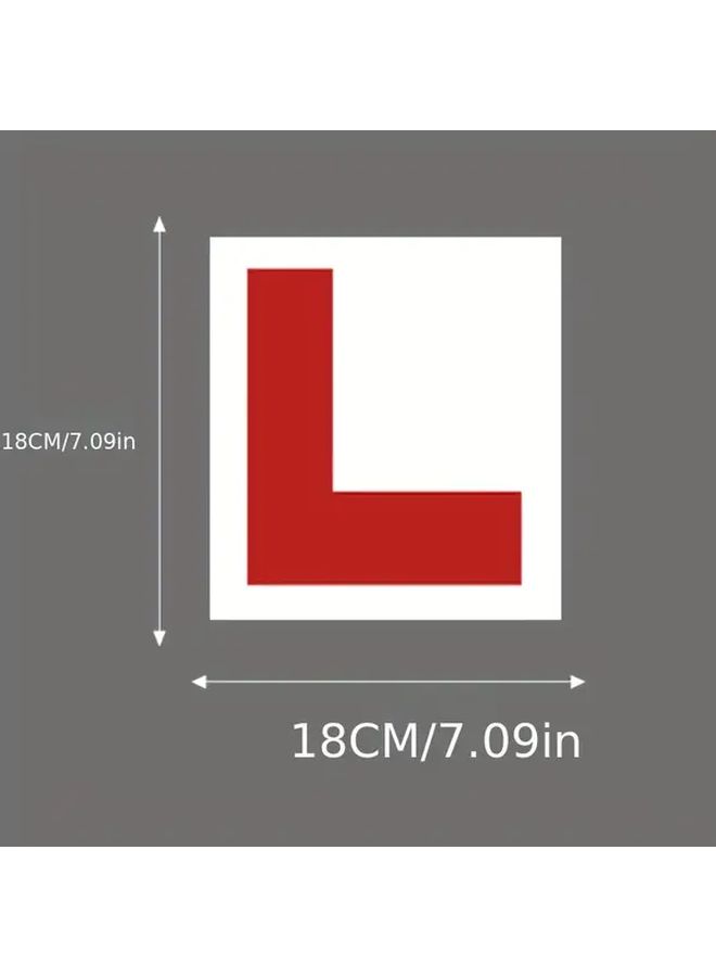 2 قطعة ملصق حرف L للإطار الخلفي للمبتدئين من PVC ملصقات سلامة القيادة للسيارة ملصقات حروف جريئة فينيل متين عالي الجودة - Image 2