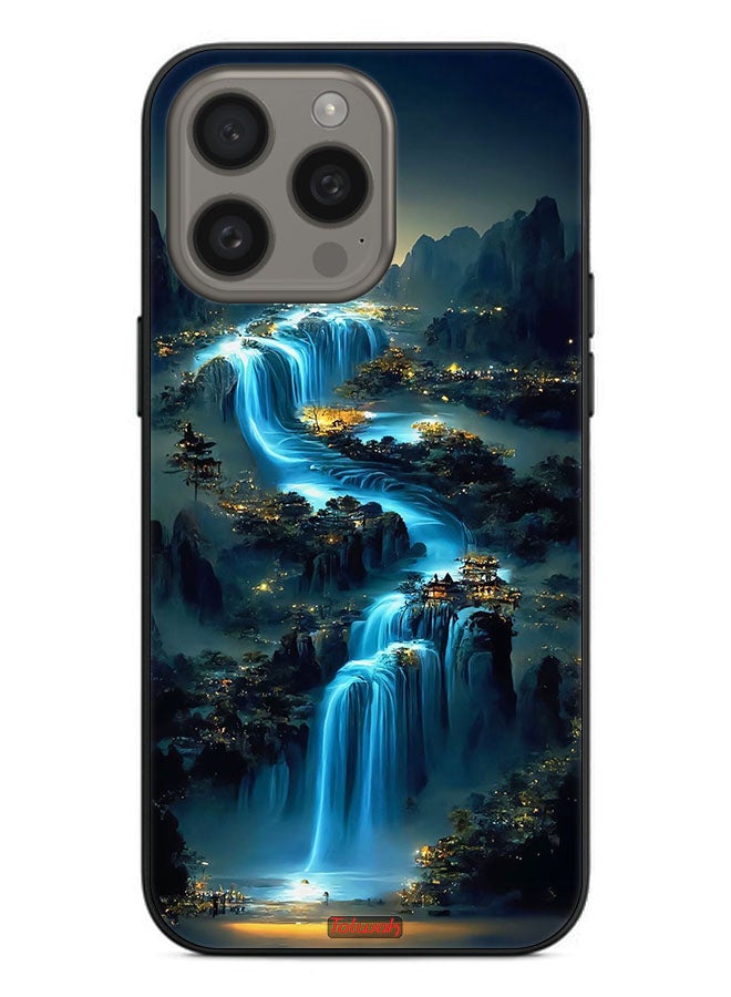 Tolwak Apple iPhone 15 Pro Protective Case Cover Waterfall Art - Image 2