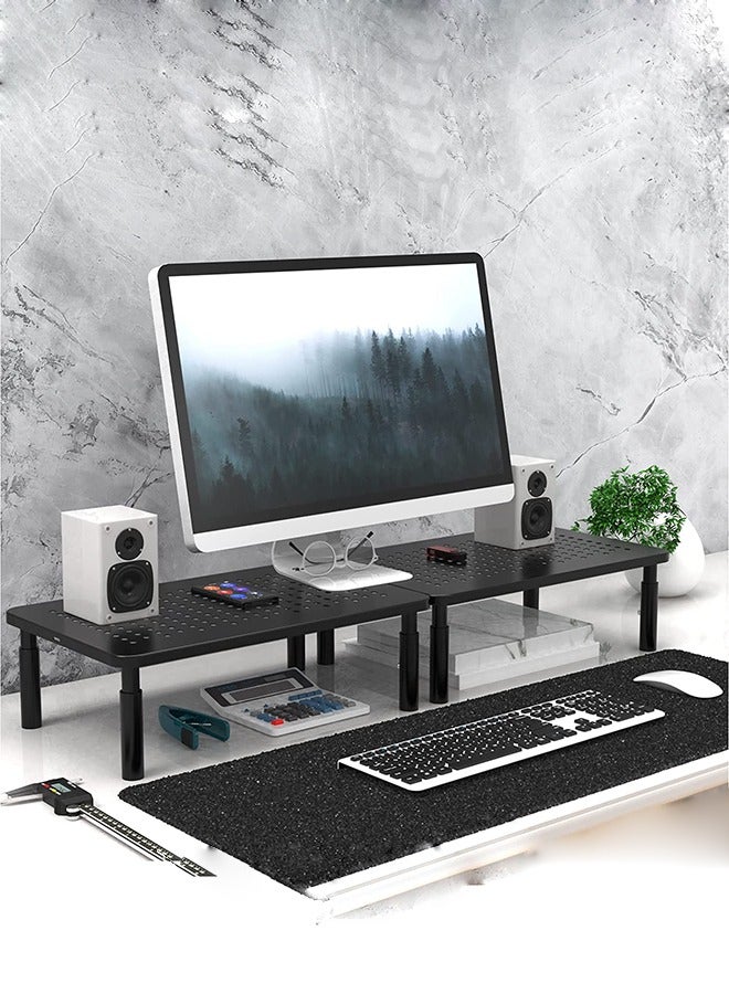 Arabest Monitor Stand Riser for Computer, Laptop, Notebook and All Flat Screen Display with Metal Platform and 3 Height Adjustable Underneath Storage( Black) - Image 3
