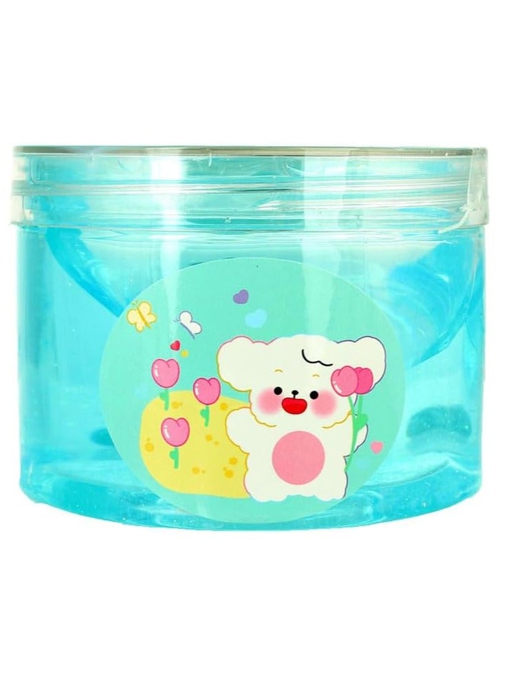 Bubble Transparent Glitter Slime for Kids Blue - Image 3