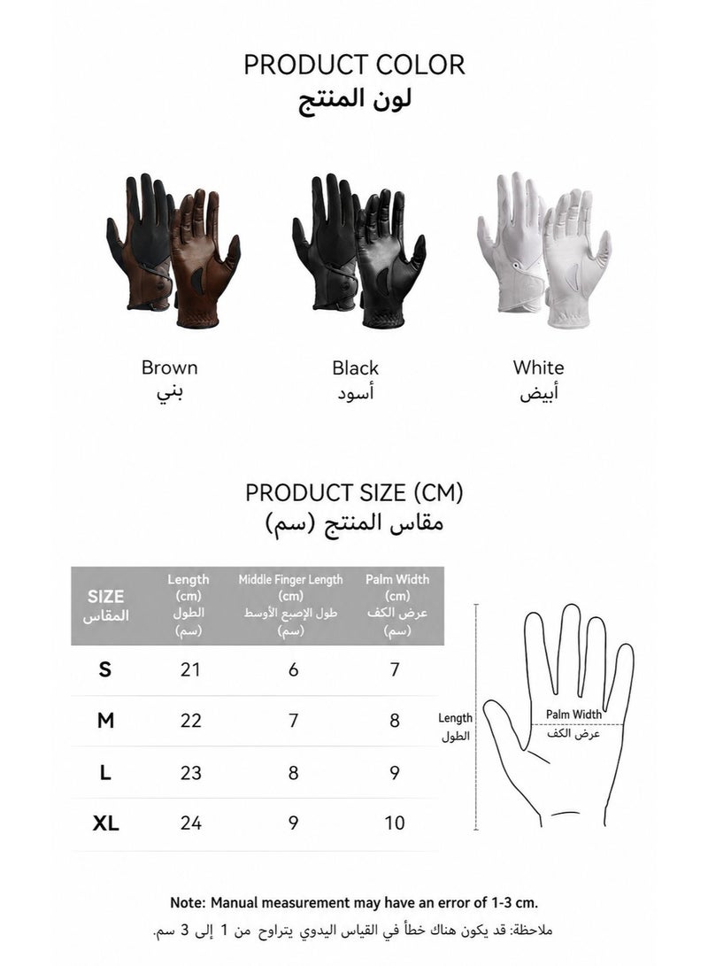GO LOVE JOY Professional Equestrian Gloves – Made of goatskin, wear-resistant and breathable, delivering authentic tactile feel. Suitable for horse riding, mountaineering and hiking. - Image 2