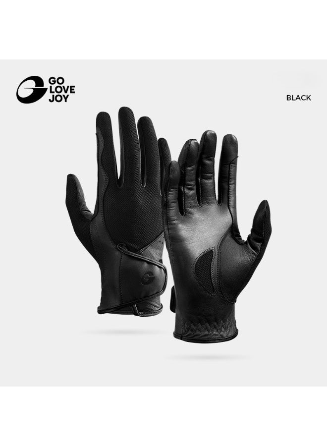 GO LOVE JOY Professional Equestrian Gloves – Made of goatskin, wear-resistant and breathable, delivering authentic tactile feel. Suitable for horse riding, mountaineering and hiking. - Image 1