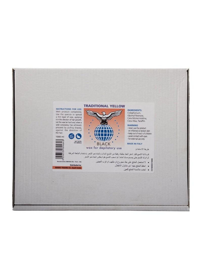 Black Depilatory Wax Cake Yellow 1000ml - Image 3