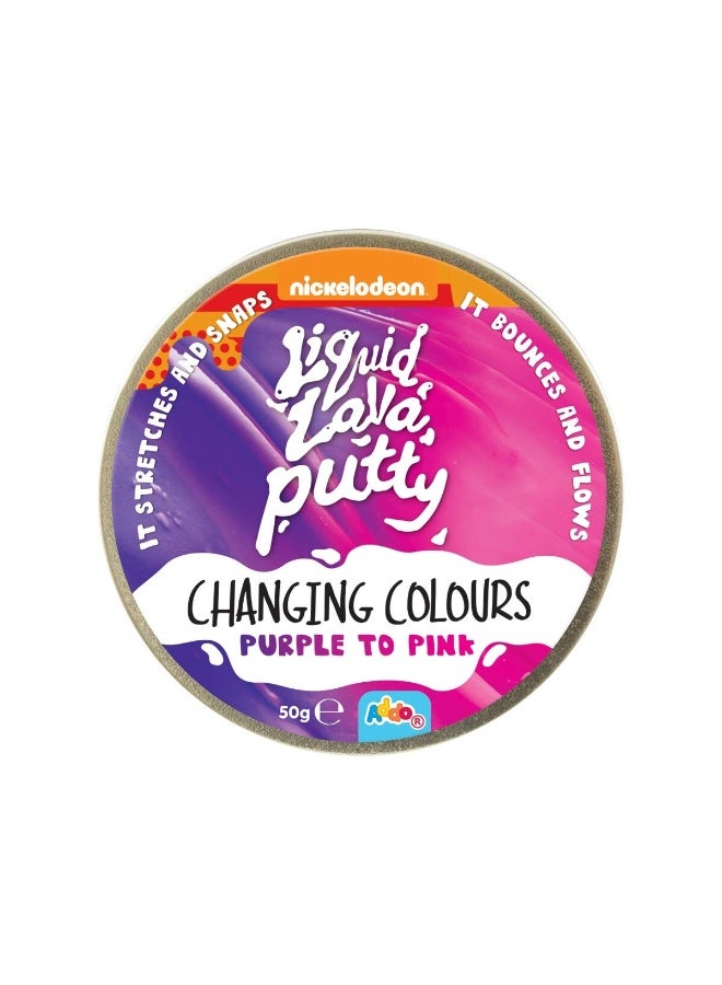 ADDO Nickelodeon Liquid Lava Putty Changing Colours 50g, Assorted 1 Piece (Style & Color May Vary) Each Sold Separately | Kids Slime | Soft & Stretchy | Creative Fun Ideas | Develops Sensory Skills | Entertaining Toy | Stress Relief Toys for Kids - Image 1