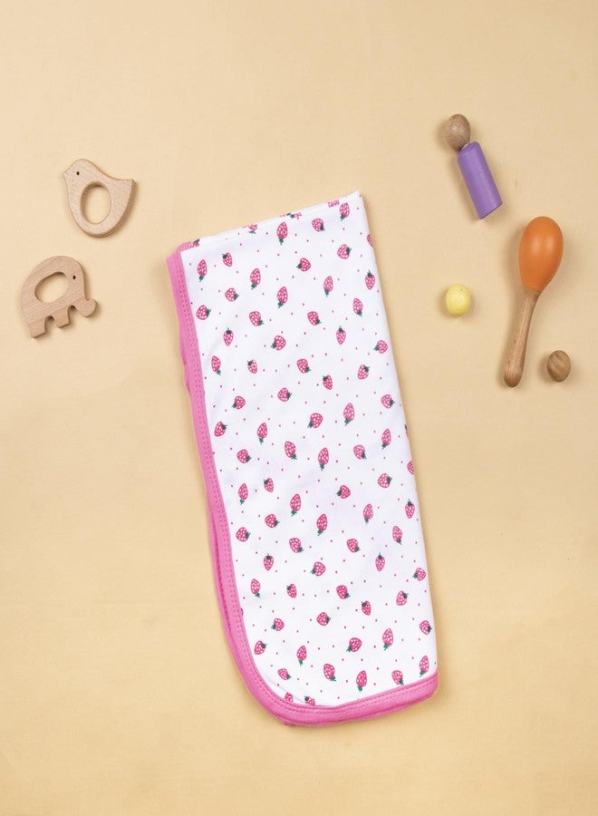 Tinycare Cotton Bath Hooded Towel for New Born Baby, Extra Soft Hosiery Fabric Printed Towel for Kids/Toddler/Infants 72 x 72cm, Quick Absorbent (Pink- Pack of 1) 0-12 Months - Image 3