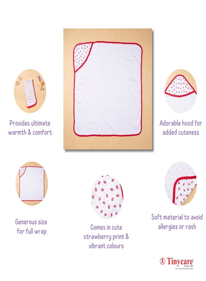 Tinycare Cotton Bath Hooded Towel for New Born Baby, Extra Soft Hosiery Fabric Printed Towel for Kids/Toddler/Infants 72 x 72cm, Quick Absorbent (Pink- Pack of 1) 0-12 Months - Image 4