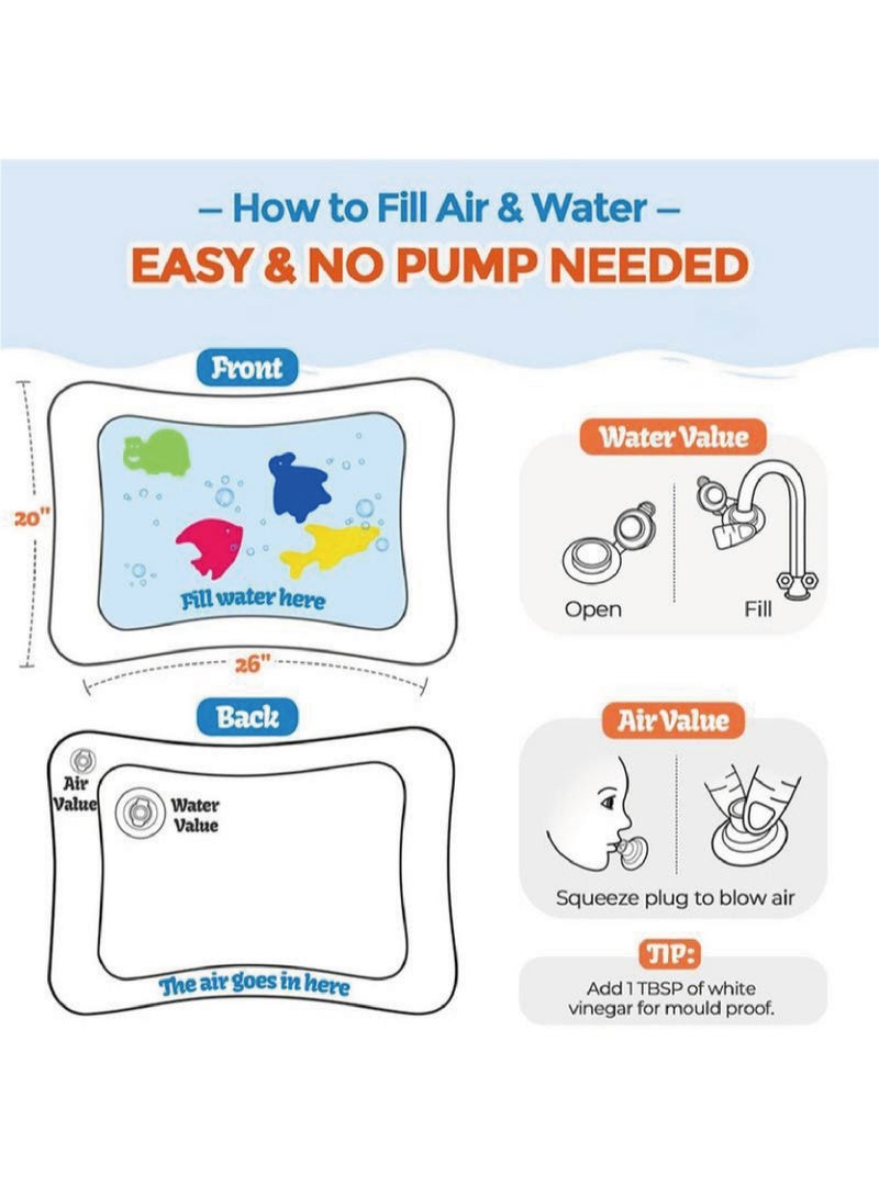 ULHYC Infant Water Play Mat Safe And Harmless Inflatable Activity Center Spray Water Pad Promoting Baby Motor And Sensory Development - Image 5