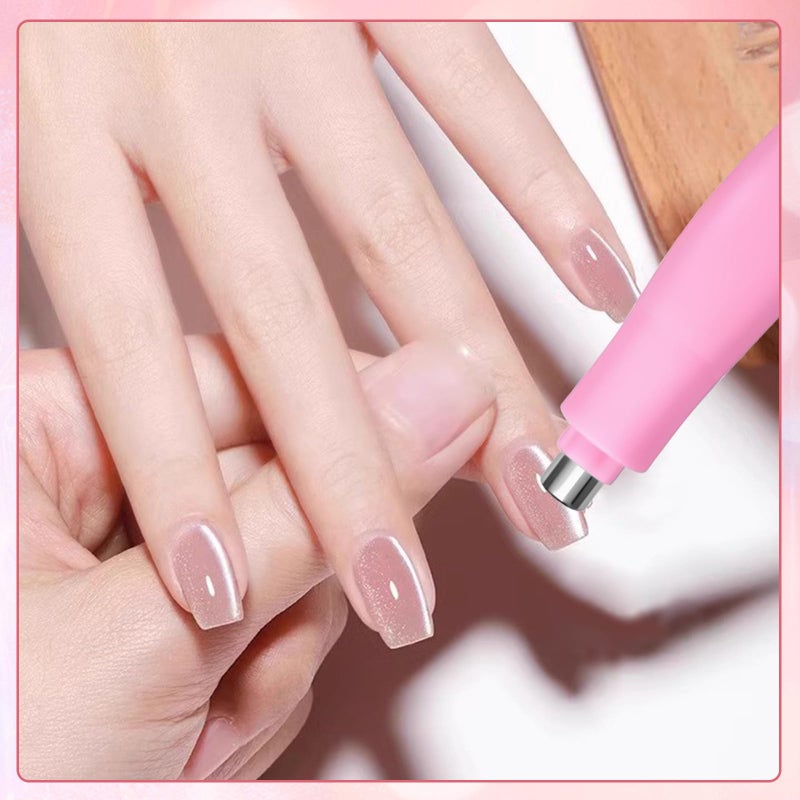 CYUXING 3 in 1 Cat Eye Nail Magnet, Versatile Magnet Tool for Cat Eye Polish Heart Shaped Round Multifunctional Accessories for Studio Home DIY Salo (Pink) - Image 3