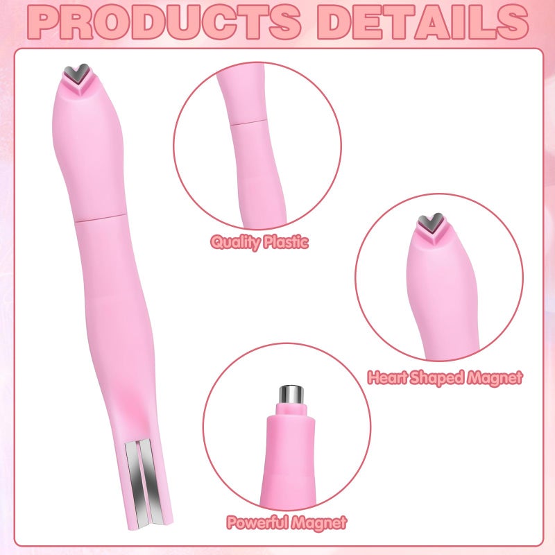 CYUXING 3 in 1 Cat Eye Nail Magnet, Versatile Magnet Tool for Cat Eye Polish Heart Shaped Round Multifunctional Accessories for Studio Home DIY Salo (Pink) - Image 2