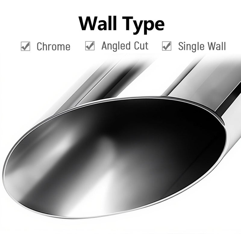 Leadgee Exhaust Tip 2.25" Inlet 3" Outlet 16" Long Weld On Tailpipe 2 1/4" to 3" for Car Trucks Universal Polished Stainless Steel Angle Cut - Image 4