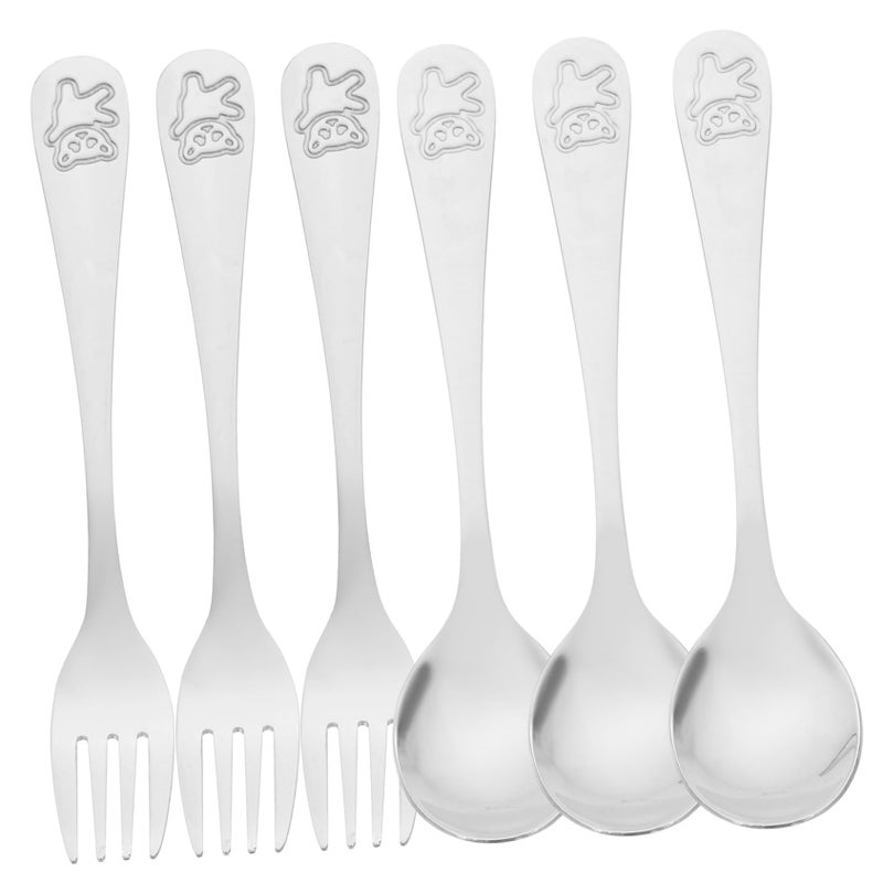3 Piece Stainless Steel Baby Feeding Utensil Set Lightweight Compact Design - Image 2