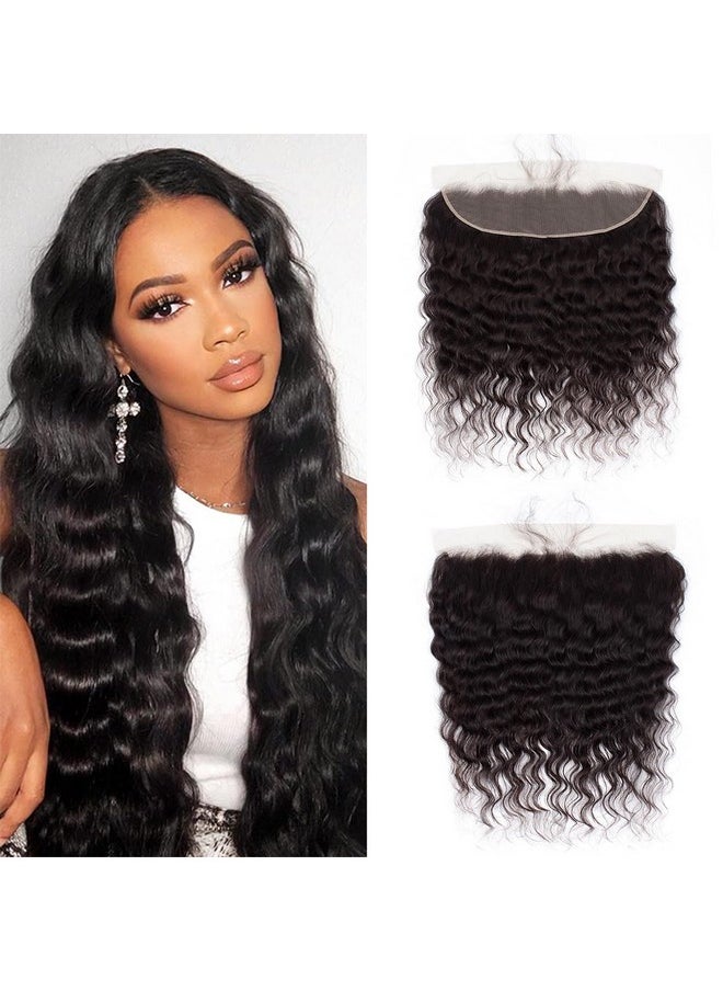ROYAL IMPRESSION Loose Wave Lace Frontal 13X4 Ear To Ear Lace Frontal Closure 20Inch 100% Unprocessed Brazilian Virgin Human Hair Swiss Lace Frontal Closure Bleached Knots Pre Plucked With Baby Hair Natural Color  - Image 1