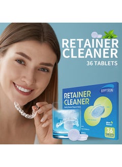 APPTRIN Retainer Cleaner，Tablets Denture Cleaning Tablets for Dental Appliances and Night Mouth Guard Cleanser Removes Odors Stains Plaque  36Tablets  - Image 2
