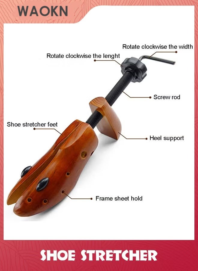 دبليو أيه أو كي أن موسع أحذية للأقدام العريضة - موسع أحذية وحذاء قابل للتعديل (زوج واحد) - موسع عرض وطول احترافي للرجال/النساء ذوي الأقدام السميكة - حل مريح للأحذية للأحذية الضيقة والأحذية الطويلة والأحذية الرياضية والأحذية الجلدية - بني صنوبري مقاس متوسط أوروبي (39-41) عرض (8-9.5) متوسط (7-9.5) - Image 5