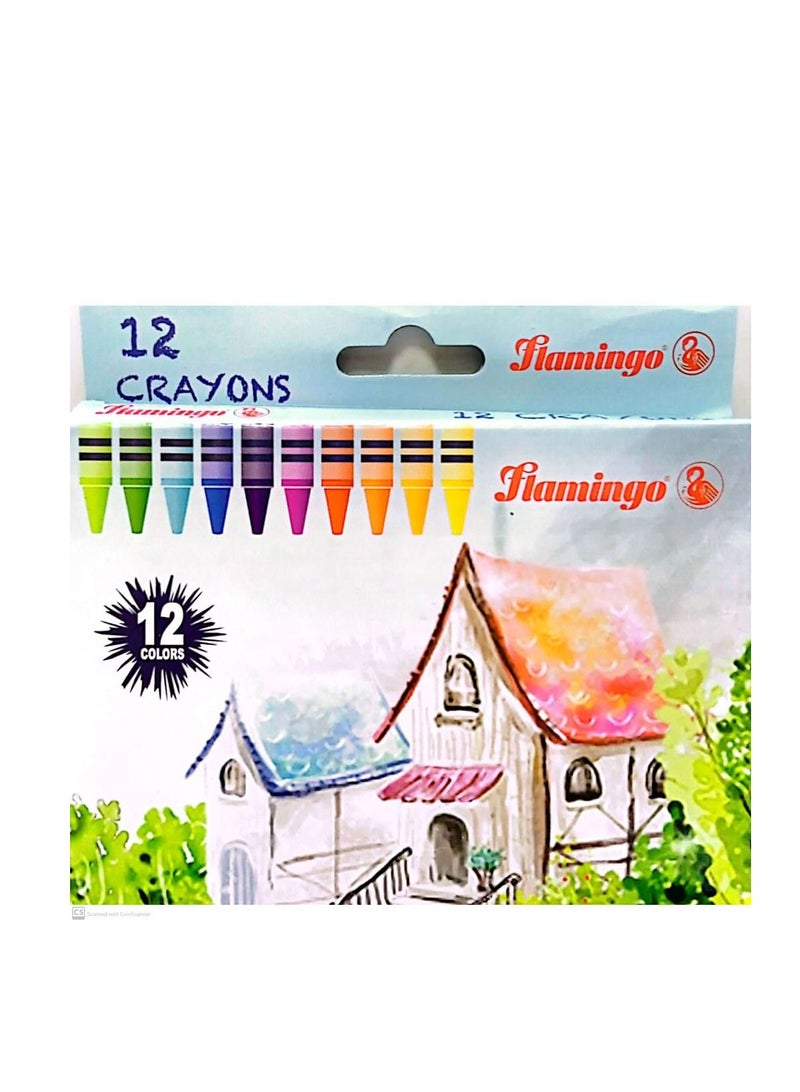 Flamingo 12Pieces Wax Crayons - Image 2