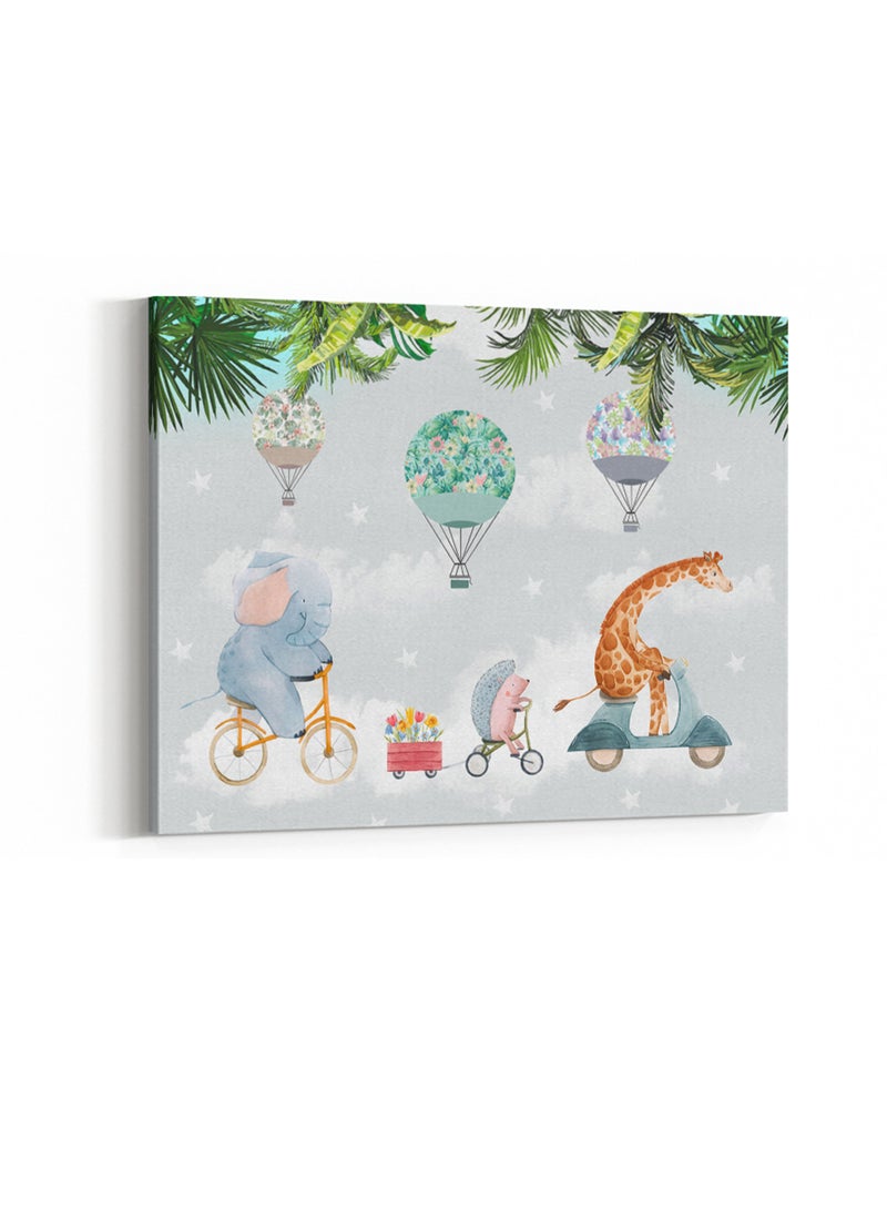 لوحة كانفاس على إطار خشبي بتصميم حيوانات تحت النخل، للمنزل، غرفة المعيشة، المكتب، الديكور - Image 4