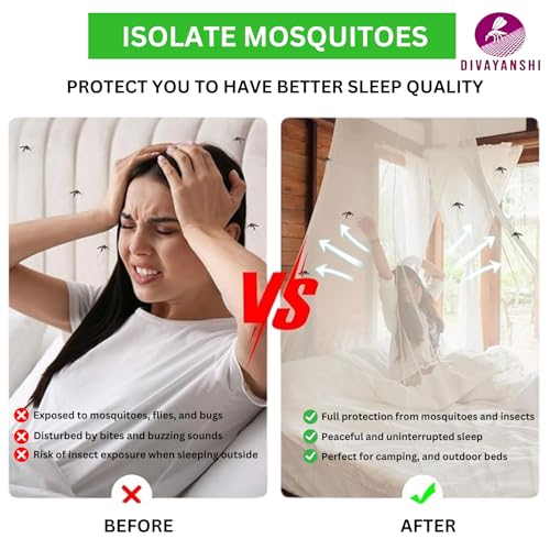 Divayanshi Foldable Polycotton Mosquito Net (Machhardani) for Double Bed (Blue, 6x6 ft) | Breathable, Lightweight & Portable | Easy Setup, Durable & Ideal for Home & Travel Mosquito Protection. - Image 2