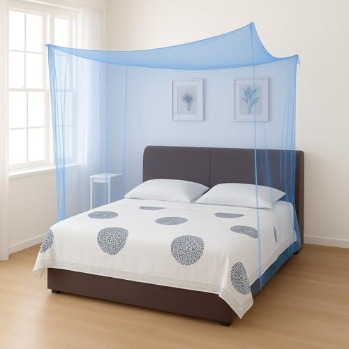 Divayanshi Foldable Polycotton Mosquito Net (Machhardani) for Double Bed (Blue, 6x6 ft) | Breathable, Lightweight & Portable | Easy Setup, Durable & Ideal for Home & Travel Mosquito Protection. - Image 1
