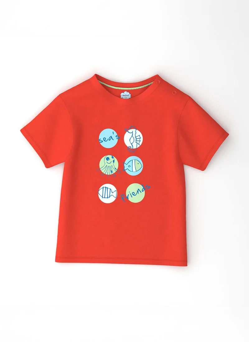 Nautinati Nautinati Infants' Cotton Pack of 2 Ocean Print T-shirt