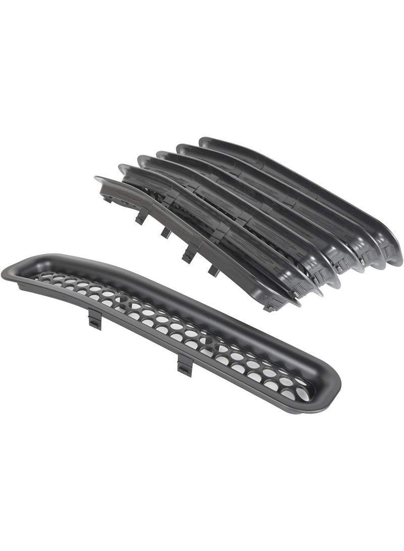 Hooke Road Wrangler Grill Mesh يدرج غطاء حراس الشبكة الأمامية Clip-in Matte Black لـ 1997-2006 Jeep Wrangler TJ & Unlimited (حزمة من 7) - Image 2
