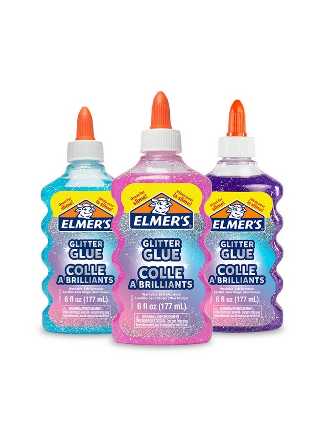 إلمرز غراء سائل لامع من إلمرز، 6 أونصات، أزرق، وردي، بنفسجي - Image 1