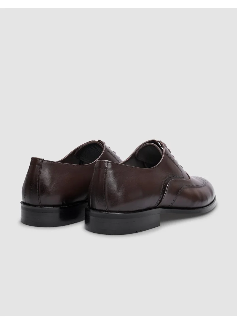 Cabani Leather Brown Lace-Up Men's Classic Shoes