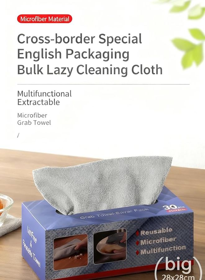 Disposable Cleaning Cloths 30 Pack Pink Ultra Fine Fiber Kitchen Towels 1 Roll - Image 1