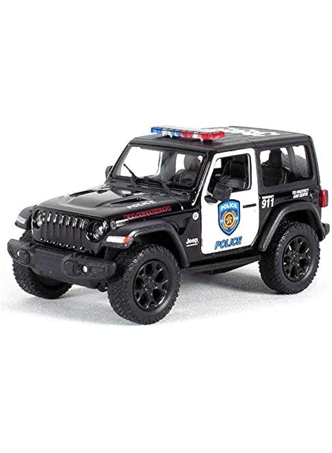 5 Die-cast: 2018 Jeep Wrangler Rubicon Police Edition (Black/White) - Image 1