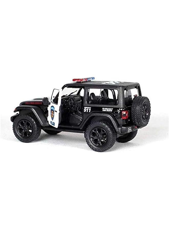 5 Die-cast: 2018 Jeep Wrangler Rubicon Police Edition (Black/White) - Image 3