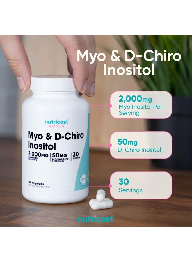 Nutricost Women Myo & D-Chiro Inositol 2000 mg – Inositol Combination Dietary Supplement – Vegetarian, Non-GMO, Gluten-Free – 120 Capsules - Image 3