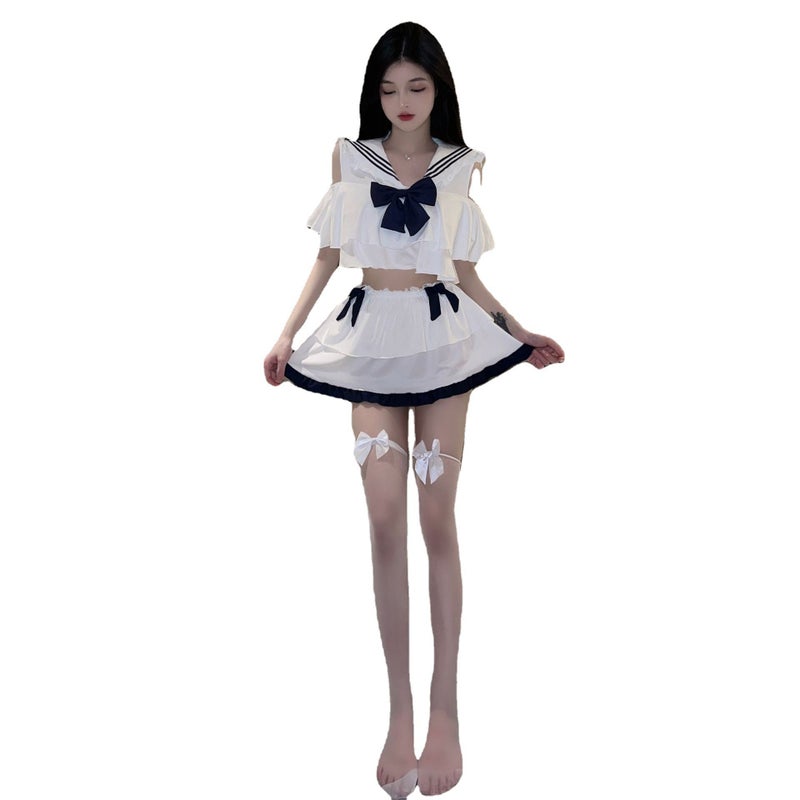 Women's Coordinated Fashion Dress Set, Elegant White Design, Soft Polyester Fabric, Comfortable Fit - Image 5