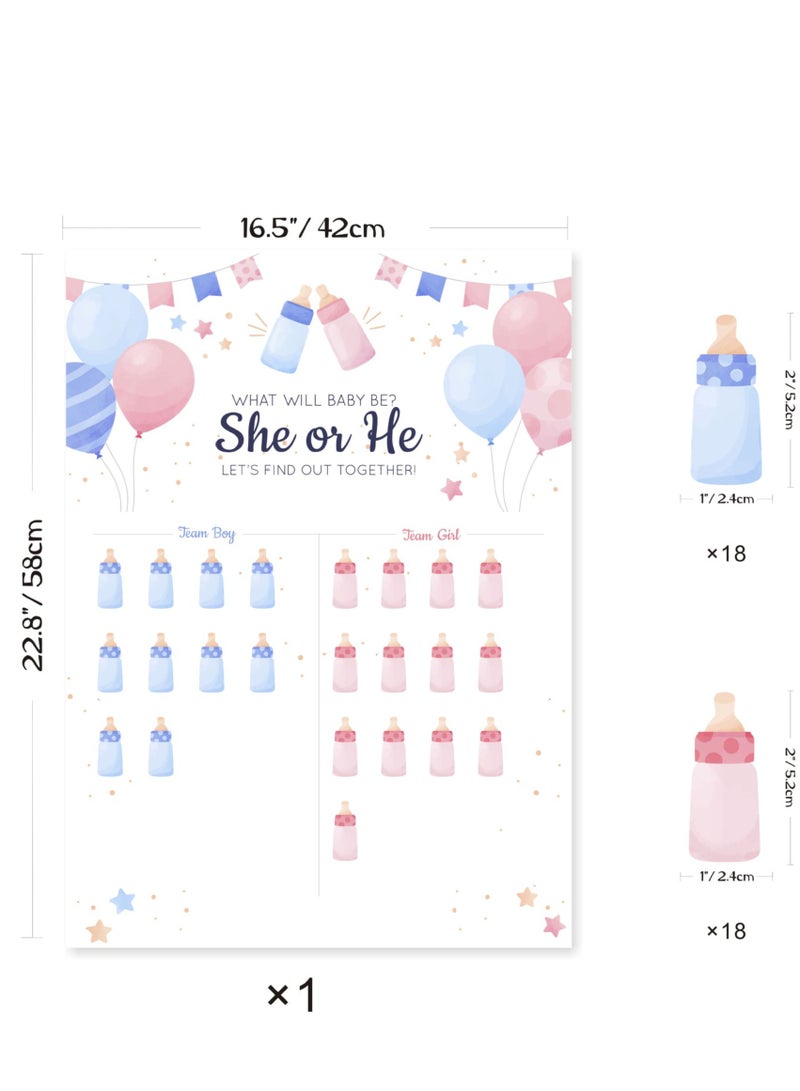 XIYU Baby Gender Reveal Board, Party Supplies Kit with Decorations Games Gender Reveal Voting Poster Board with Stickers - Image 2