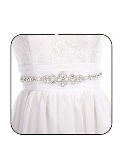 Rhinestone Bridal Belt Silver Crystal Wedding Dress Belts Ribbon Sash Belt For Bride And Bridesmaid
