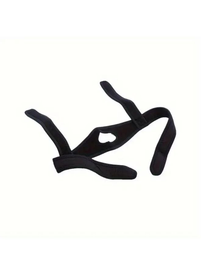 حزام الذقن CPAC المضاد للشخير قابل للتعديل، دعم الفك القابل للتعديل، مصنوع من البوليستر والإسباندكس الناعم لتخفيف انقطاع النفس النومي، أسود - Image 1