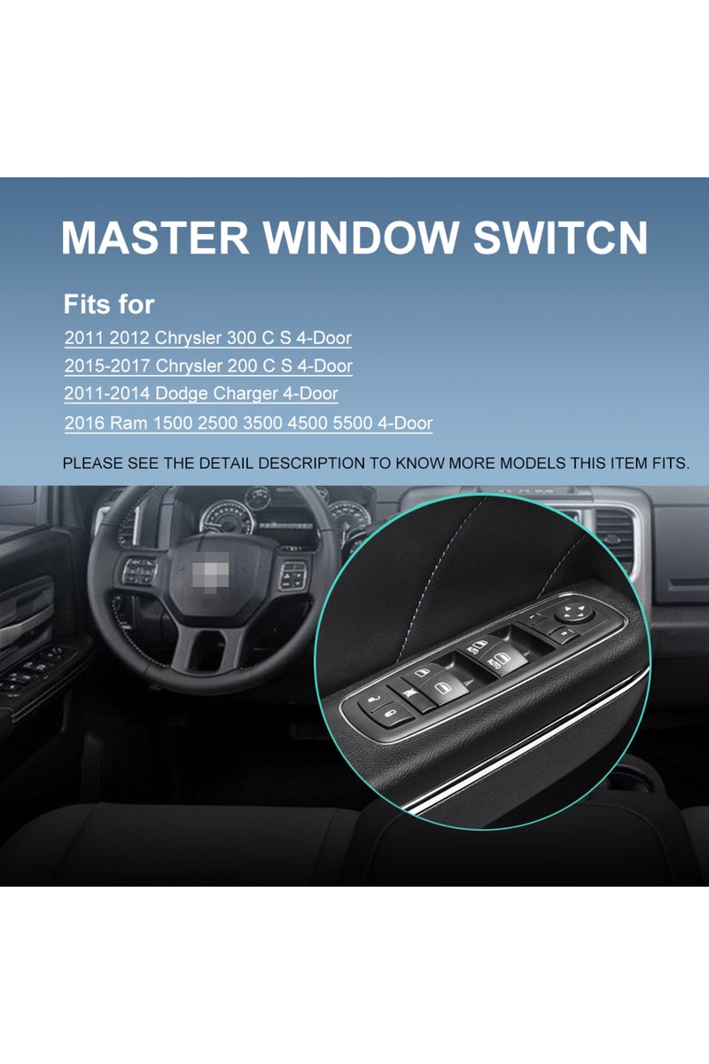 إيروريكس مفتاح تشغيل/إيقاف كهربائي مزدوج أوتوماتيكي لنافذة السيارة دودج تشارجر موديلات 2011-2014، بديل لـ 68... - Image 2
