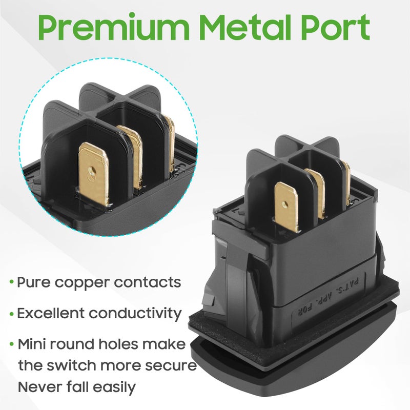 9.99WORLD MALL Forward Reverse FWD REV Switch 48V for Since 1996 Electric Golf Cart Club Car DS/Onward/Tempo/Precedent, Replacement Part 101856001, 101856002 (with Base Screw Set) - Image 3