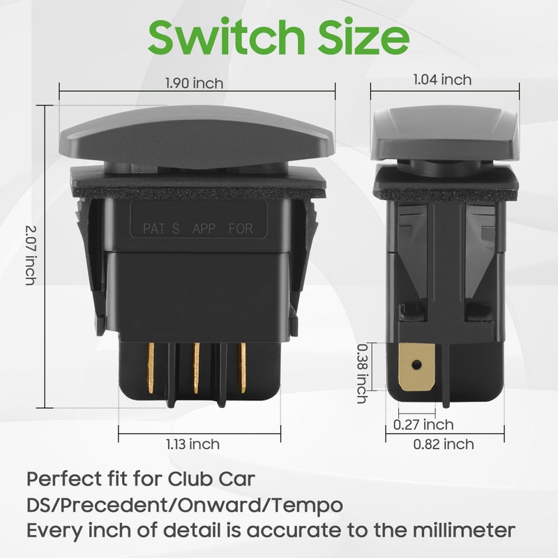 9.99WORLD MALL Forward Reverse FWD REV Switch 48V for Since 1996 Electric Golf Cart Club Car DS/Onward/Tempo/Precedent, Replacement Part 101856001, 101856002 (with Base Screw Set) - Image 4