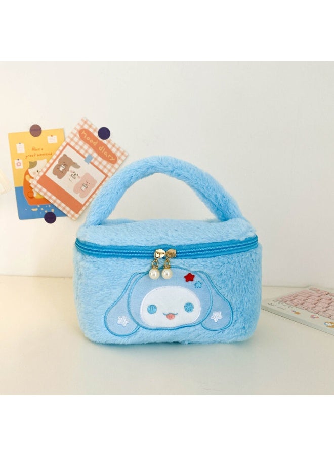 Sanrio 8-inch Sanrio Cinnamon blue portable plush cosmetic bag  - Image 1