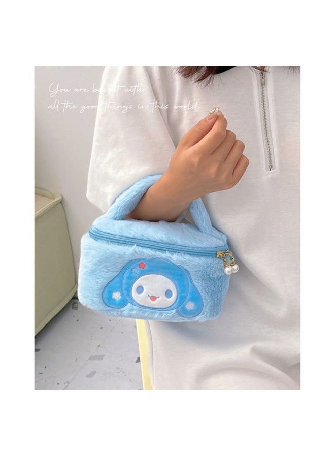 Sanrio 8-inch Sanrio Cinnamon blue portable plush cosmetic bag  - Image 3
