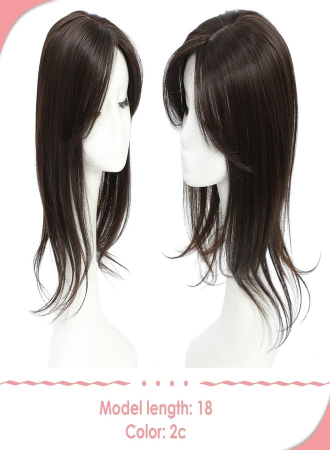 EASYOUNG 3clip Hair Topper for Thinning Hair 22inch Hair Toppers for Women Topper Hair Piece for Hair Loss Topper Soft Hair Extensions/Hair Wig, Black Color - Image 4