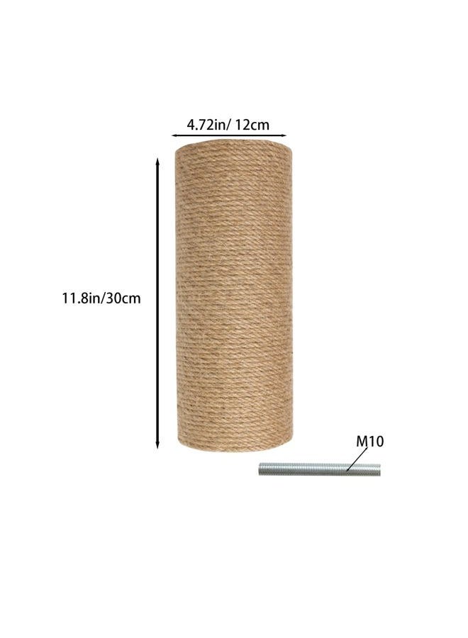 TQEW Bedoo cat Replacement Scratching Sisal Post Length 11.8in30cm Tree Scratching Post Extension Post with M10 Screw Replacement Scratching Post Part - Image 2