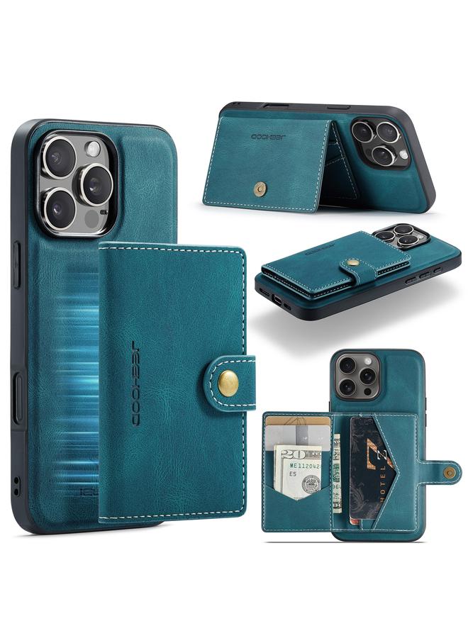 Case For iPhone 16 Pro Max J01 Retro Magnetic Detachable Wallet Phone Case